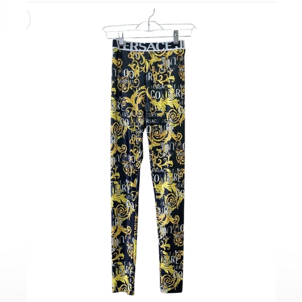 Versace  Black and Gold Leggings size small